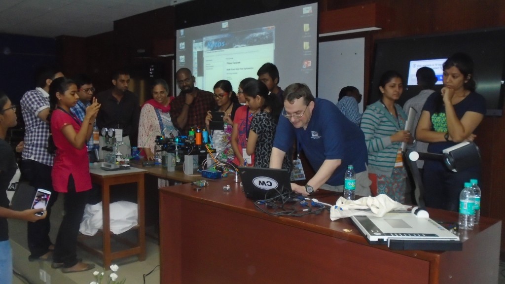 The “Build Your Own Flow Cytometer” session with William Telford. (Taru Verma/Syama Sreedharan)